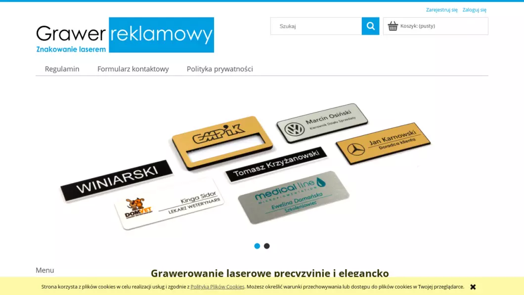 Grawerowanie laserowe - Grawer Reklamowy - zrzut ekranu