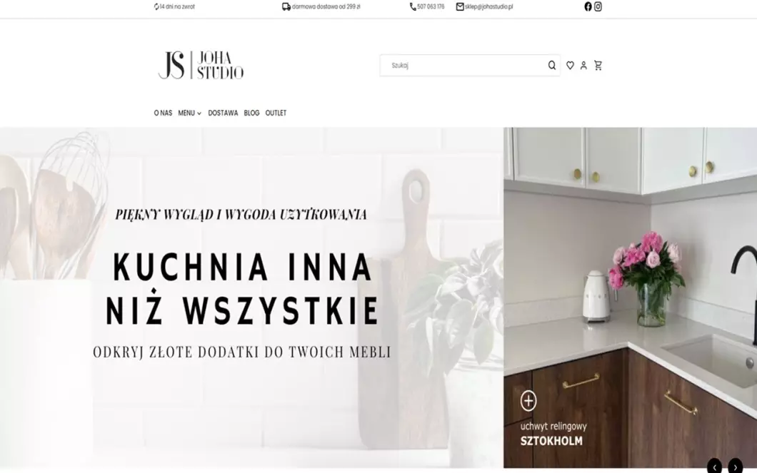 Uchwyty meblowe mosiężne - Joha Studio - zrzut ekranu