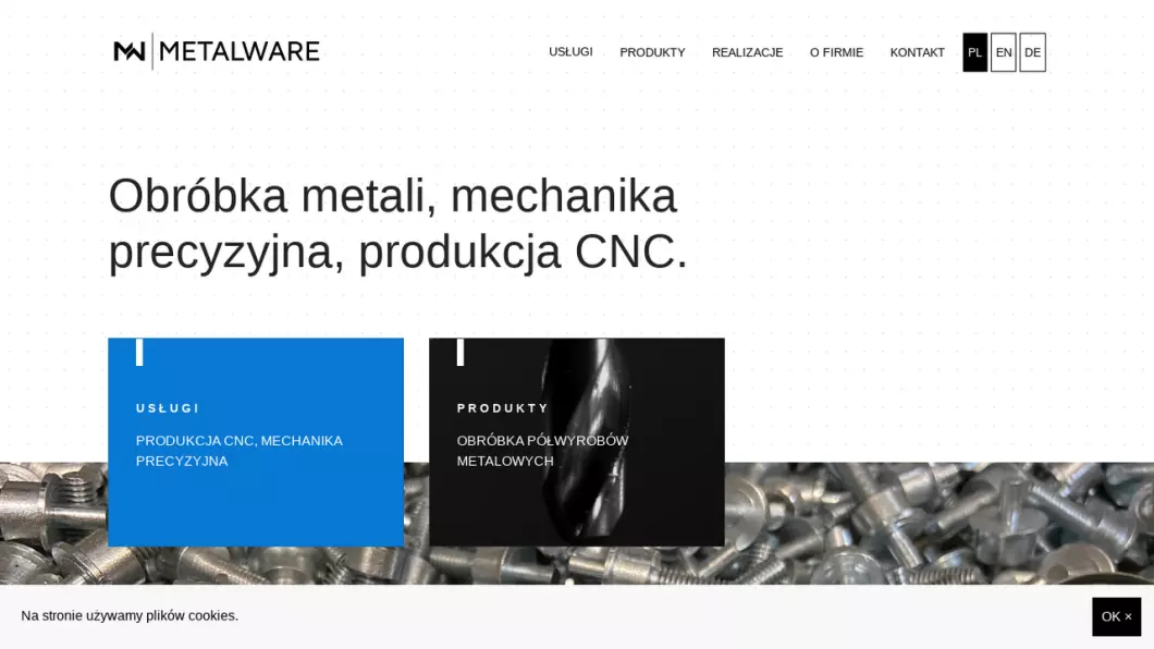 Metalware - Zakład obróbki metali - zrzut ekranu
