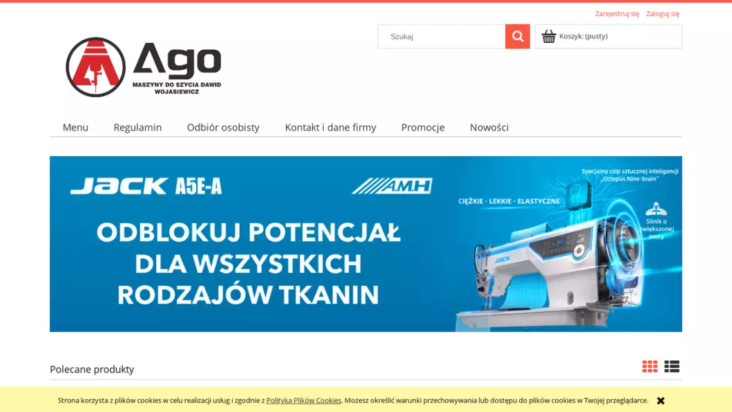 Maszyny do szycia | Sklep internetowy Ago Maszyny - zrzut ekranu