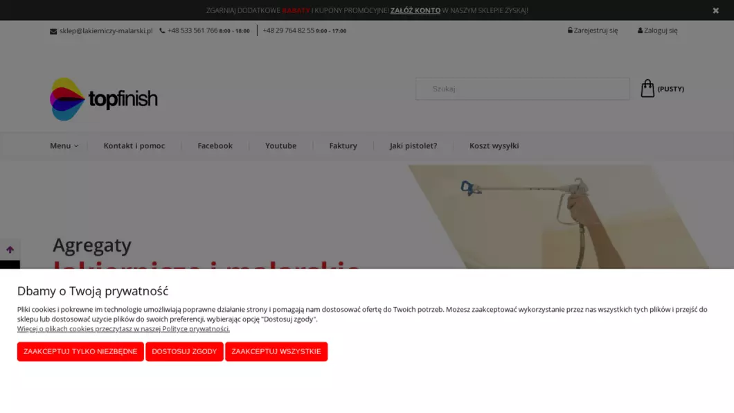 Narzędzia, sprzęt, osprzęt lakierniczy | Sklep internetowy Lakierniczy-malarski.pl - zrzut ekranu