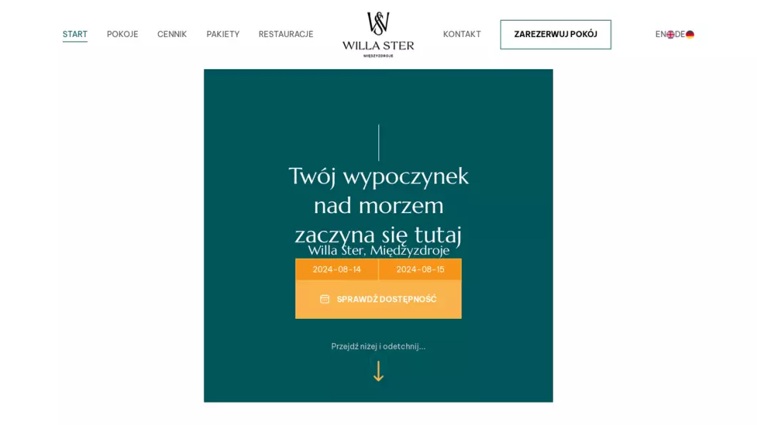 Noclegi Willa Ster - zrzut ekranu
