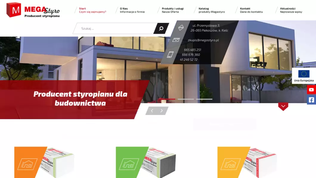 Producent styropianu - MegaStyro - zrzut ekranu