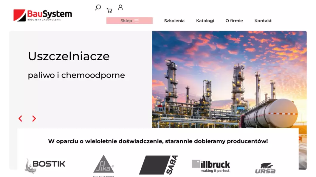Sklep z chemią budowlaną - Bau System - zrzut ekranu