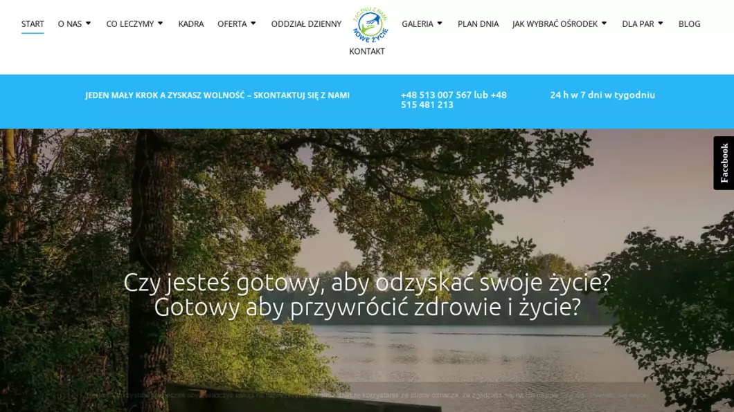 Prywatny ośrodek leczenia uzależnień Nowe Życie - zrzut ekranu